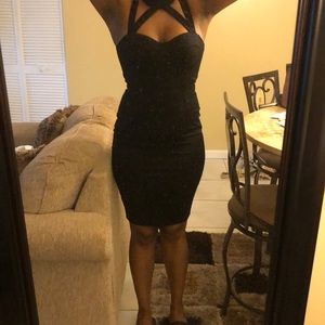 Sexy black bodycon dress